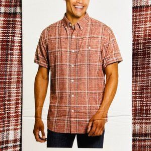 Weatherproof Vintage Men's Short Sleeve Woven Linen Shirt XL